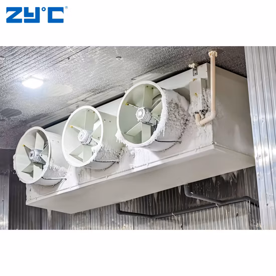 Refroidisseur d'échangeur d'air d'évaporateurs de réfrigération à haut rendement pour refroidisseur d'air industriel de type plafond d'entreposage au froid de chambre froide